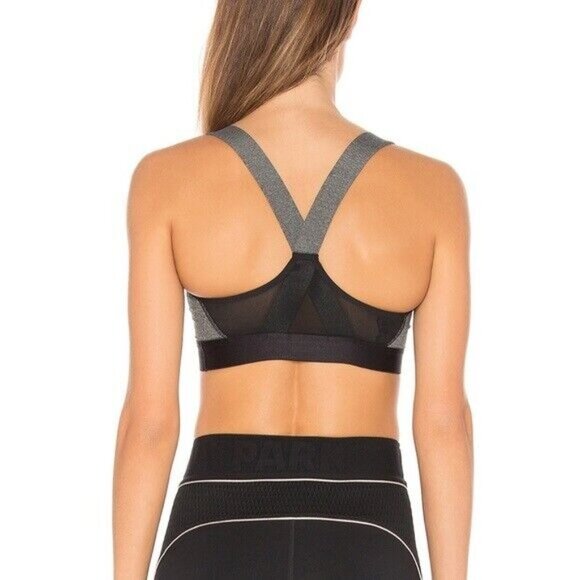 IVY PARK Sports Bra Womens Small Strappy Mesh Gray Black Logo Medium Support New - Picture 5 of 12
